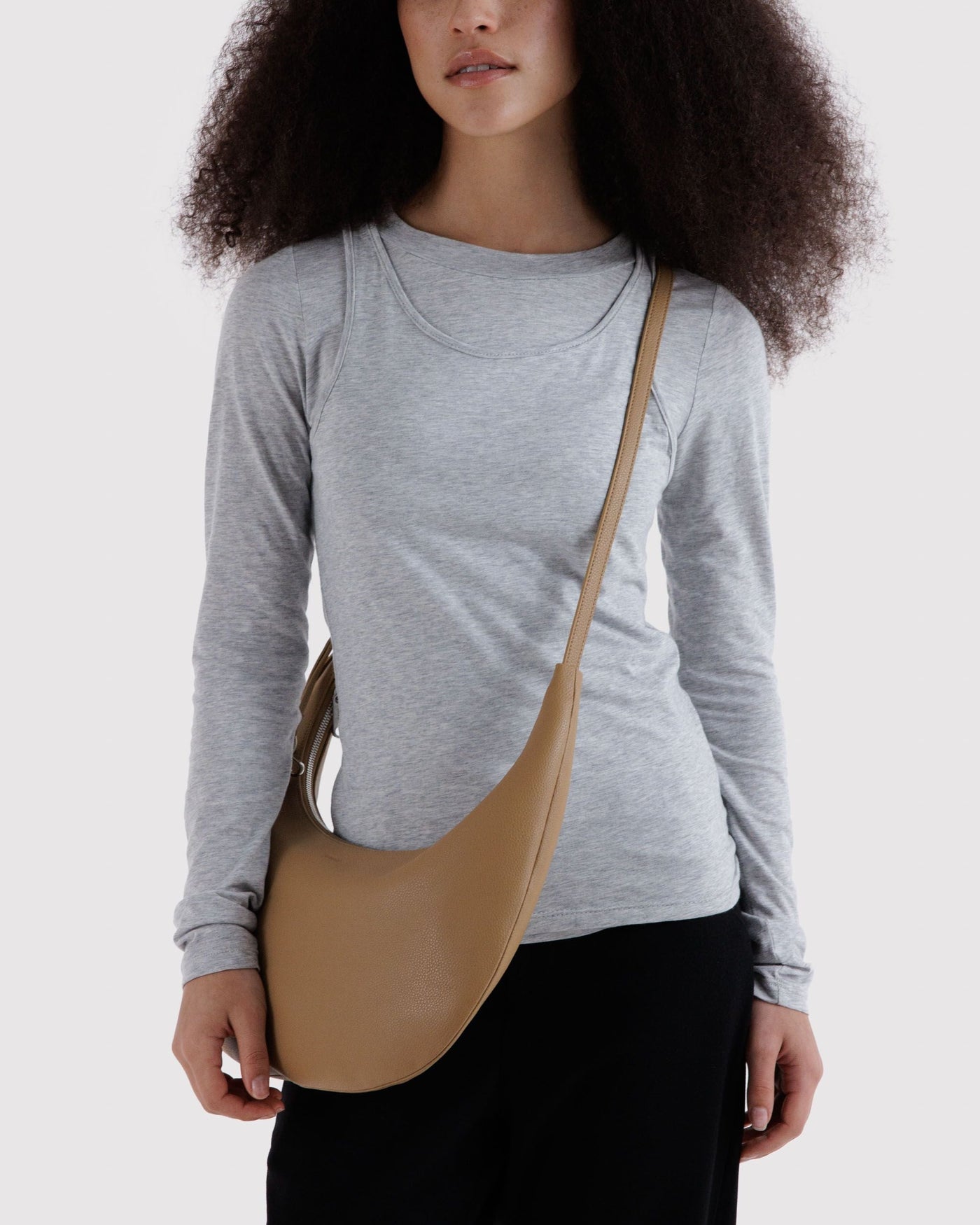 Medium Recycled Leather Flat Crescent J2