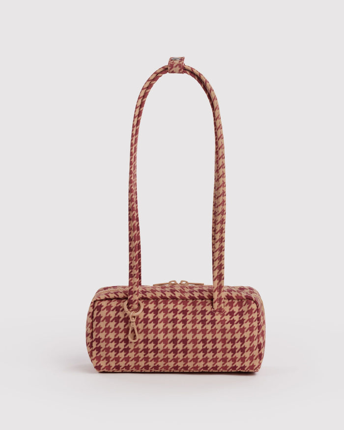 Small Nylon Bowler Bag X2 - Tan Houndstooth / OS