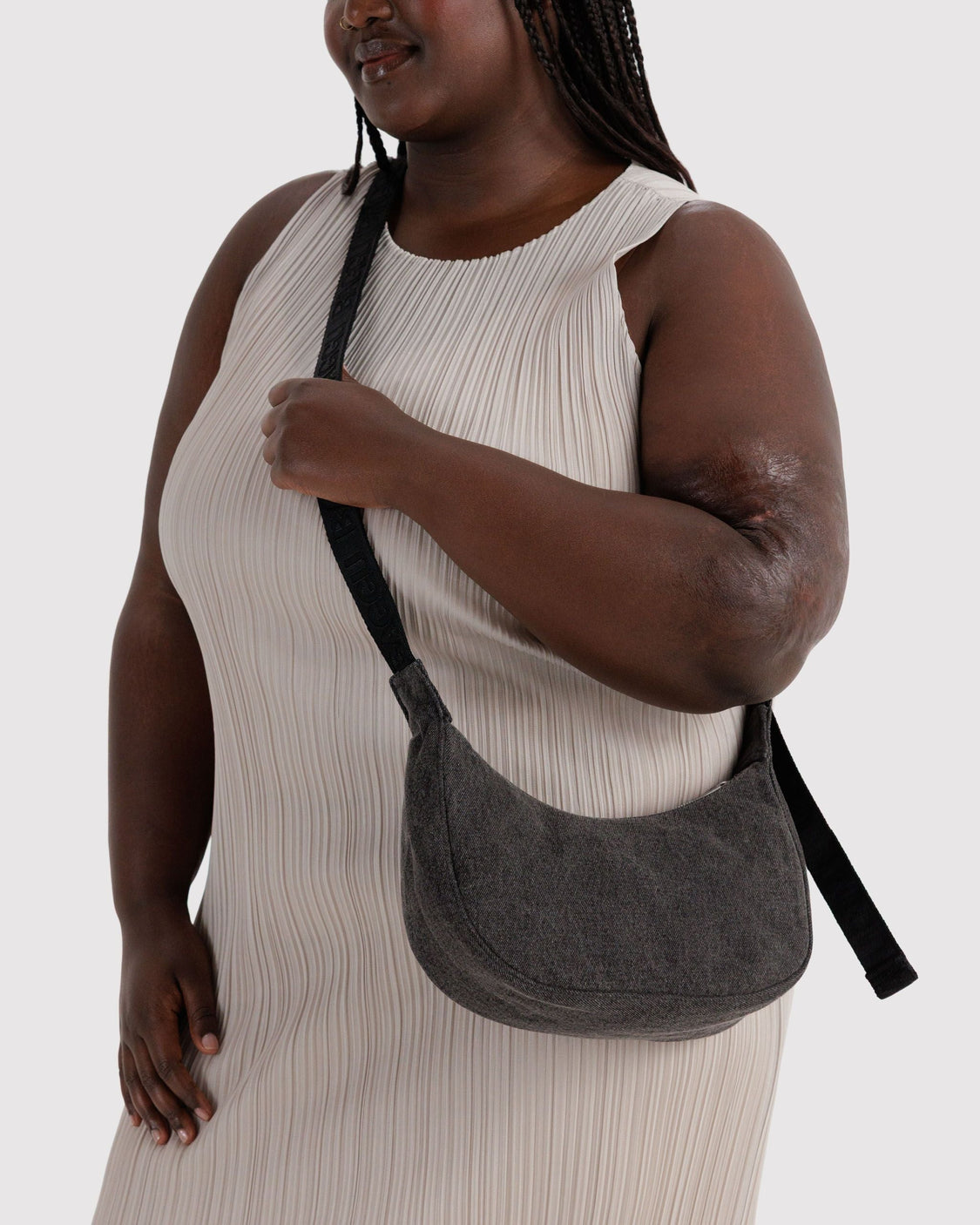 Small Denim Crescent Bag G6