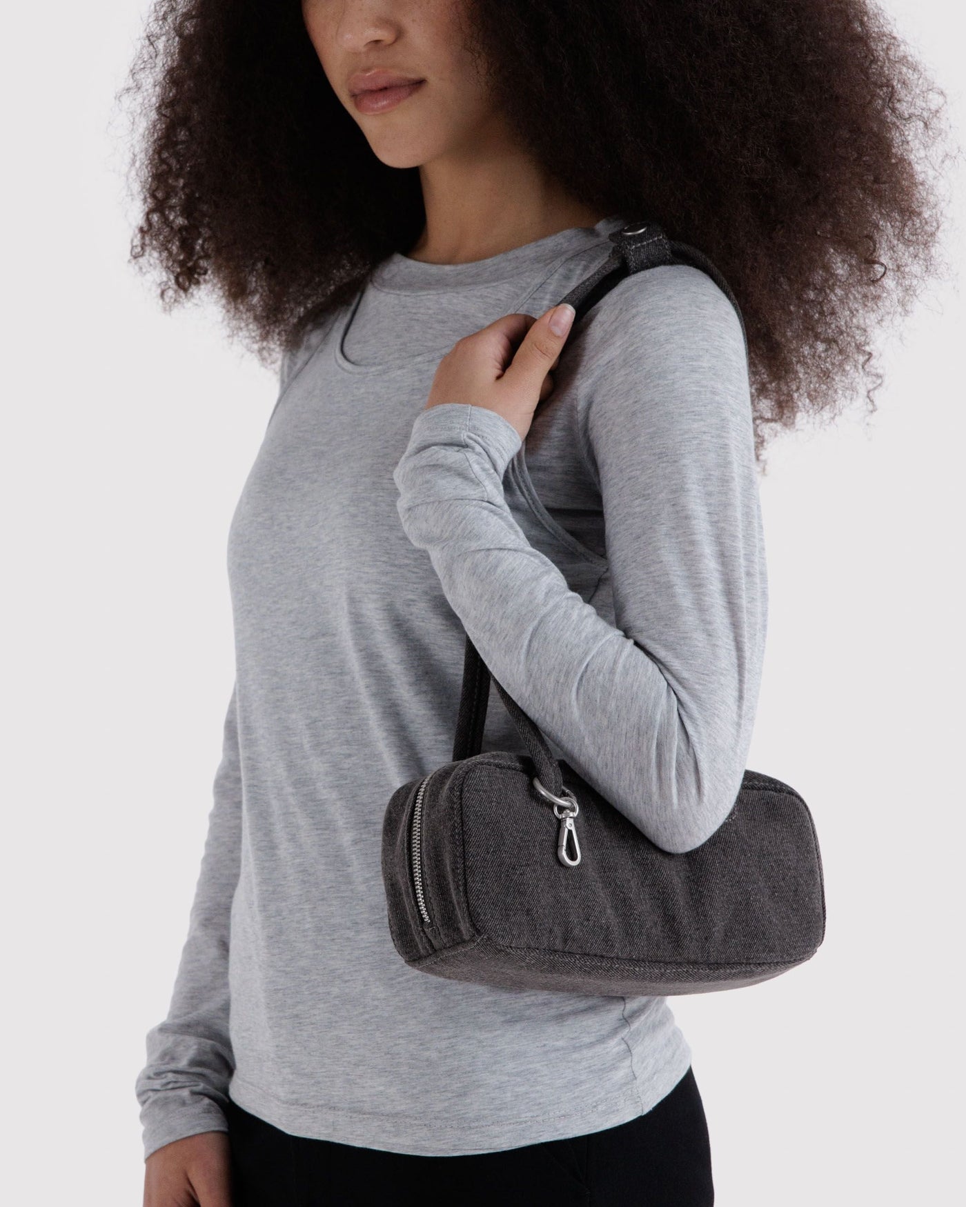 Small Denim Bowler Bag O2