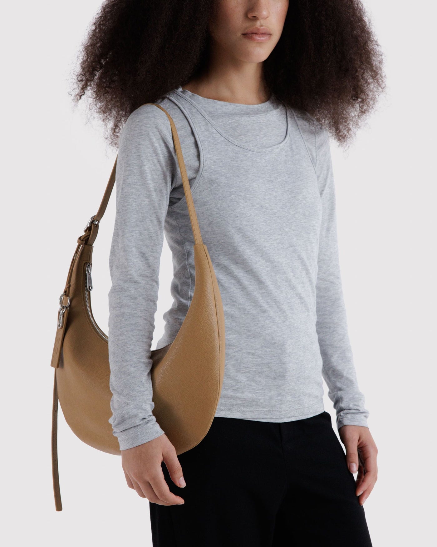 Medium Recycled Leather Flat Crescent J2
