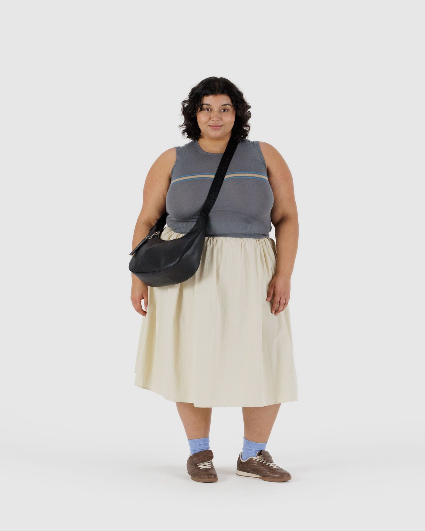 Medium Recycled Leather Crescent Bag J3