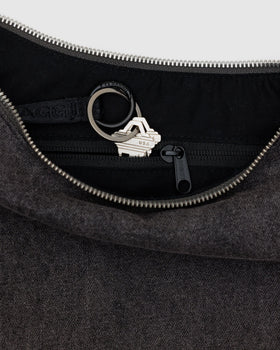 Medium Denim Crescent Bag E3