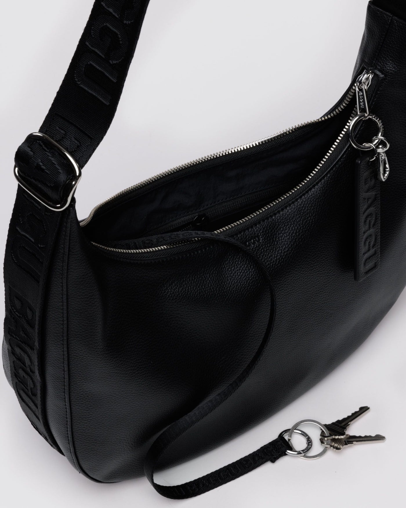 Medium Recycled Leather Crescent Bag J3