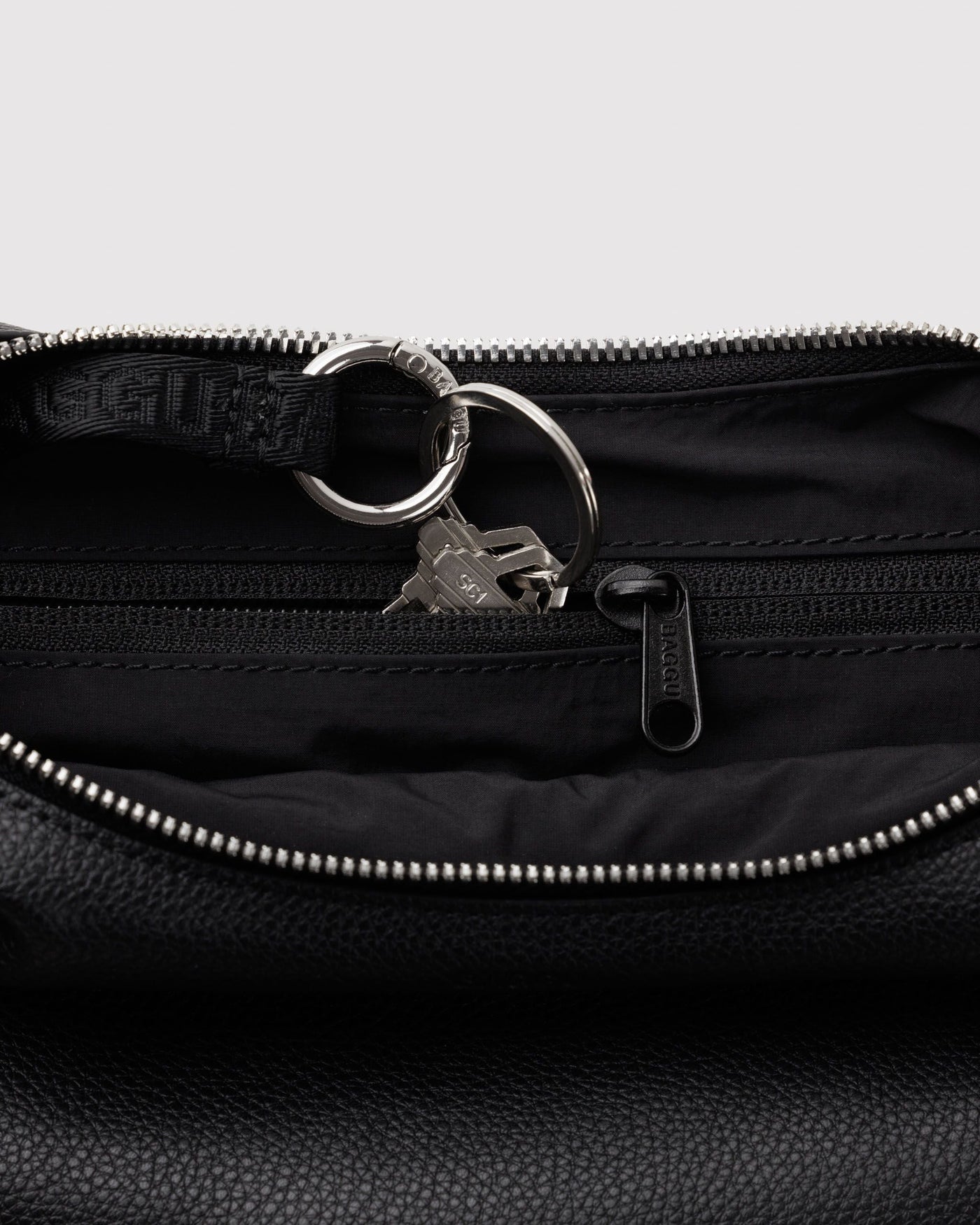 Small Recycled Leather Flat Crescent V5