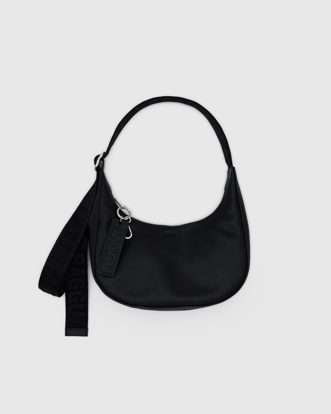 Small Recycled Leather Crescent Bag Q0